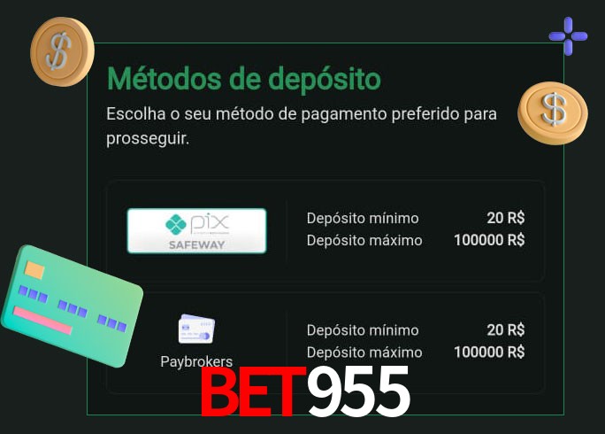 O cassino Bet955 oferece uma grande variedade de métodos de pagamento